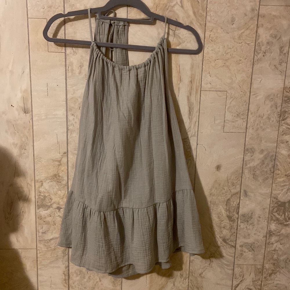 Target green mini dress with tie back.
